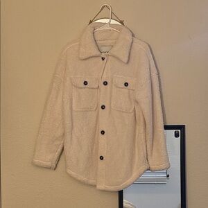 Fashion Nova Cream Fleece Jacket